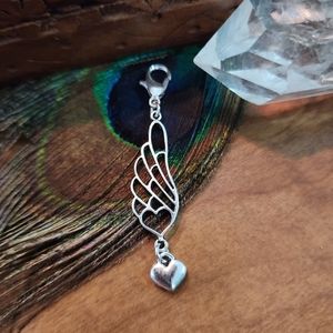 5/$25 Angel Charm for Bracelet Wallet Zipper Necklace Wing Heart Clipon Charm